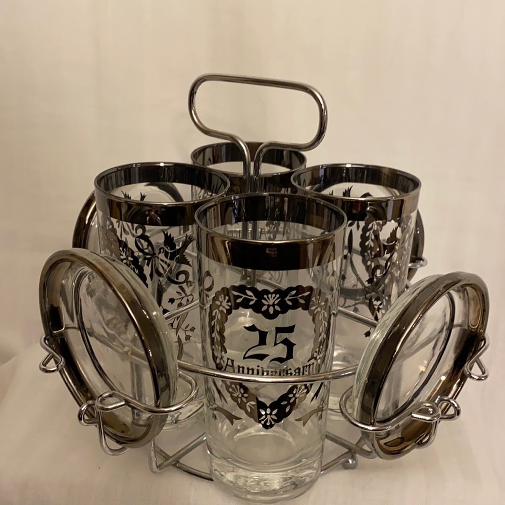 Vitreon Queen’s Lusterware Anniversary Highballs